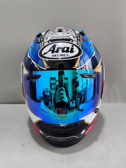 Casque Miniature Arai RX-7X Nakagami Samurai – avec Visière Iridium au choix