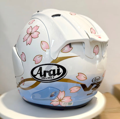 Casque Arai SZ-R VAS EVO Sakura Édition – Blanc / Fleurs Japonaises