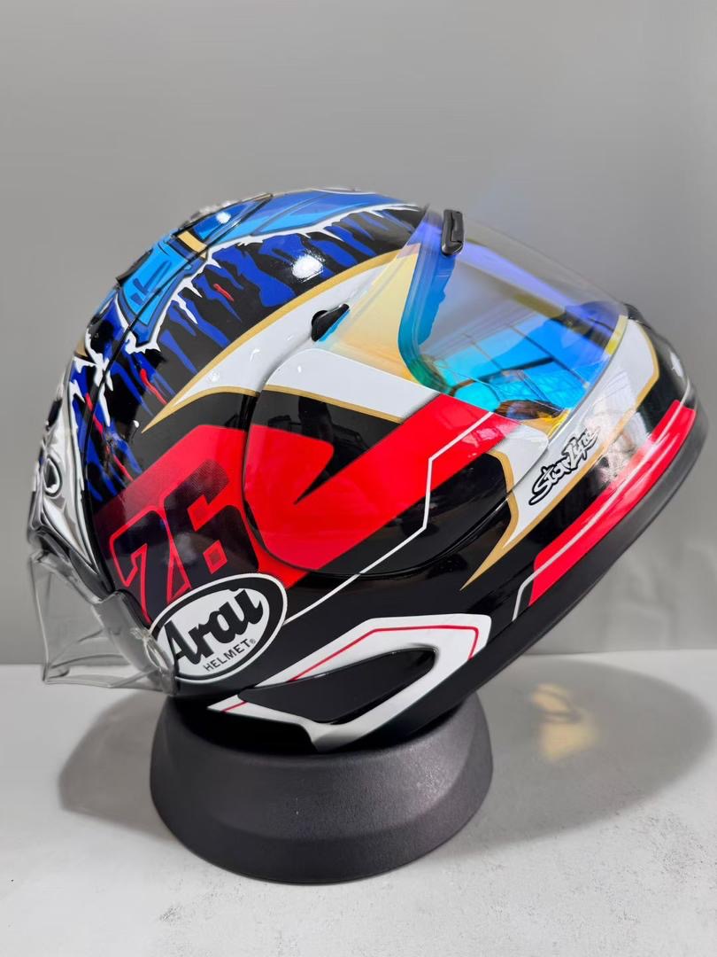 Casque Miniature Arai RX-7X Nakagami Samurai – avec Visière Iridium au choix