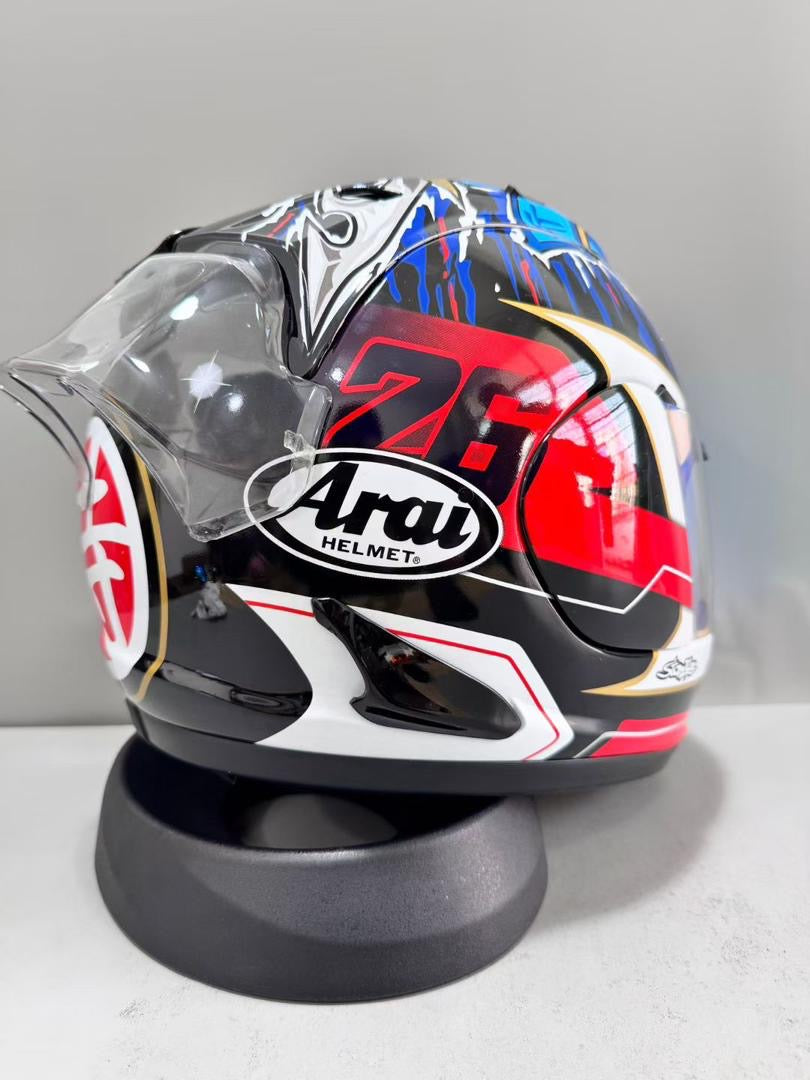 Casque Miniature Arai RX-7X Nakagami Samurai – avec Visière Iridium au choix