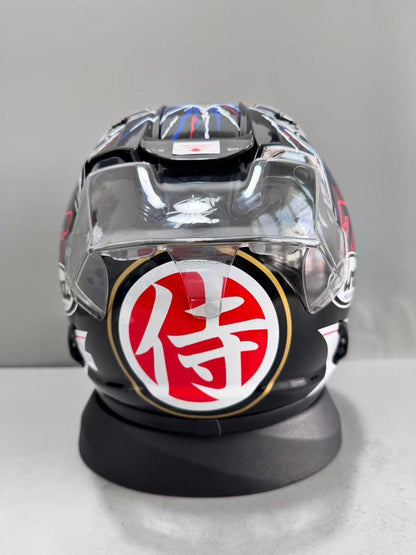 Casque Miniature Arai RX-7X Nakagami Samurai – avec Visière Iridium au choix